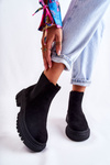 Suede Slip On Worker Boots Black Lorea 