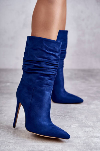 Women's Wrinkled Boots Boots Blue Laguna