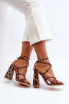 Stylish High Heel Sandals Brown Josette