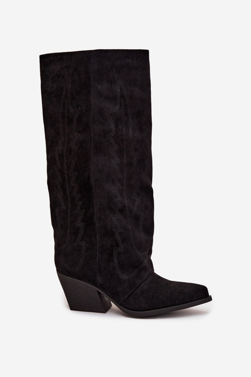 Women's Cowboy Boots with Zipper Black Isalina