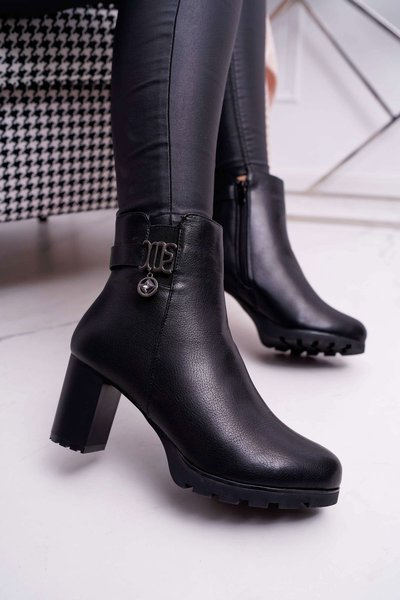 Women's High Stiletto Boots Padded Black Teleni