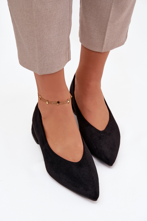 Block heel pumps with eco suede black Karielle