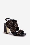 Embellished Sandals with Stiletto Heel D&A CR026 Black