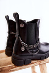 Children's insulated leather boots Black Lise