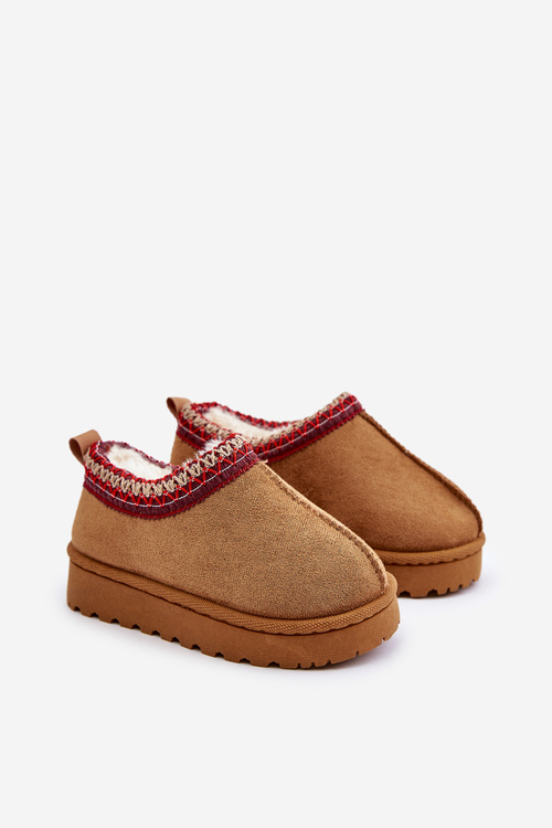 Botki Śniegowce Ocieplane Futerkiem Platforma Camel Vilabria