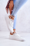 Trampki Damskie Skórzane Wiązane Białe Cross Jeans JJ2R4043C
