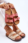 Women's Slippers On Cork Sole Pink Cortina