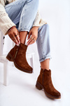 Suede boots on a low post Brown Laurisa