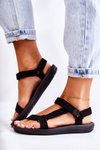 Women's Suede Sports Sandals Black Harris