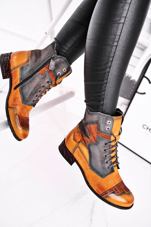 Women’s Boots Maciejka Warm Leather Yellow 04625-07