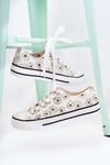 Women's Low Sneakers With Flowers White Janey