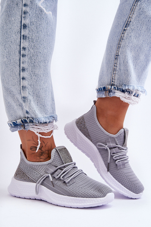 Buty Sportowe Wsuwane Damskie Szare Hold Me! JHY260