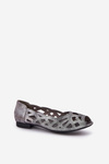 Perforated Ballerinas With Open Toes Silver Calgis