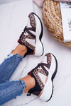 Women's Sports Shoes Maroon Snake Leather Larey