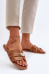Women's Flat Sandals with Decoration Camel Kavinia