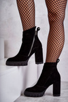 Fashionable Suede Boots On High Heel Laura Messi 2509 Black