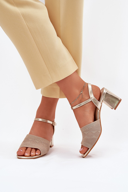 Women's Sandals With Block Heel Gold Sarena