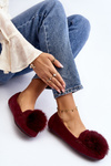 Women's Burgundy Moccasins with Fur Novas