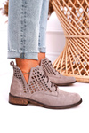 Women's Openwork Boots Suede Cappuccino Susannah