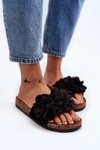 Women's Black Flower Slippers Lulania
