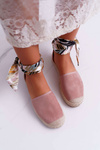 Women's Espadrilles Ribbon Tied Pink Mila