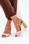 Leather Elegant High Heeled Sandals Laura Messi 2136 Multicolor