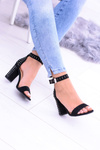 Black Women's Kimko Jetted Stiletto Sandals