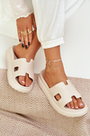 Foam Slippers With Cutouts Light Beige Neladith
