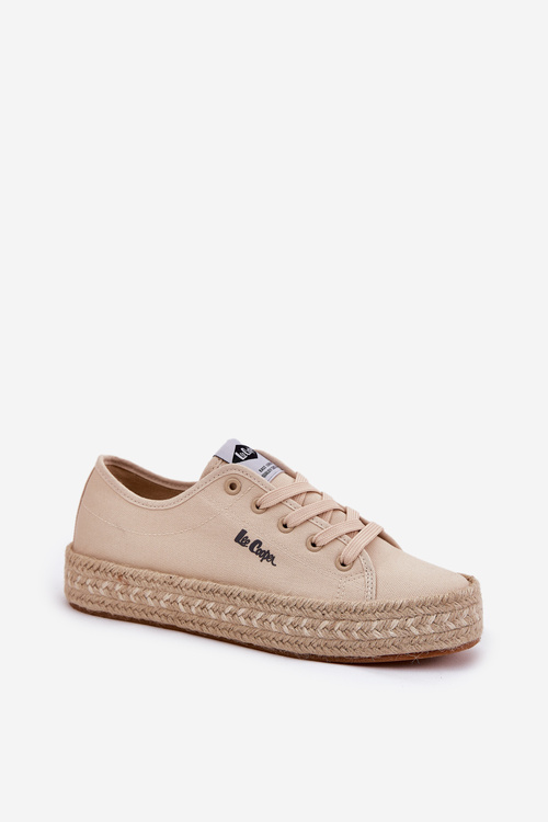 Women's Sneakers With Braiding Lee Cooper LCW-25-44-3215 Beige