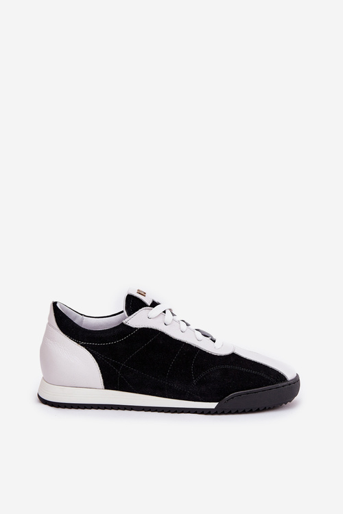 Buty Sportowe Damskie Skóra Naturalna Czarne Laura Messi 2935