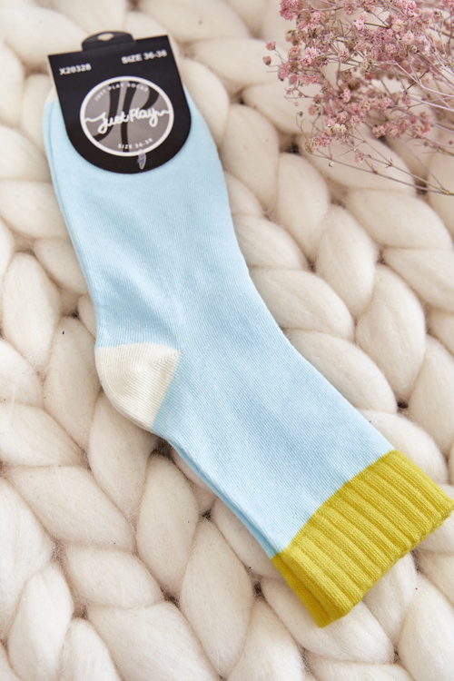 Women's Plain Cotton Socks Blue