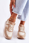 Classic Women's Tied Sports Shoes Beige Elenes