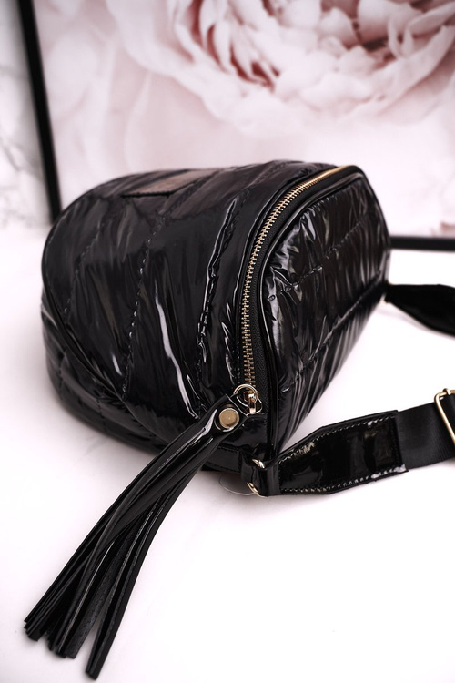 Women's Messenger Bag With Fringes LAURA BIAGGI Shiny Black