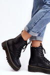 Women's Lace-up Trapper Boots Black Maddis