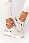 Leather Wedge Sneakers S.Barski Beige