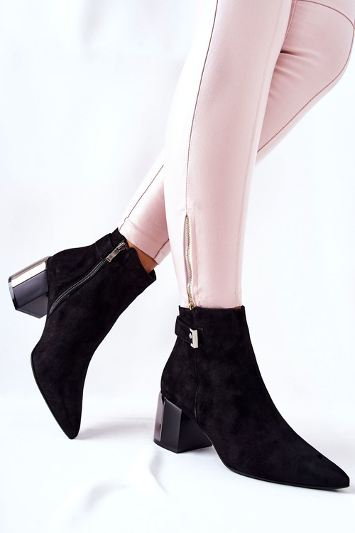 Leather Stiletto Boots Laura Messi Black 2354