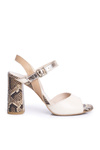 Laura Messi Leather Stiletto Sandals 2136 Gold Beige