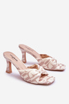 Fashionable High Heels In Print Beige Floria