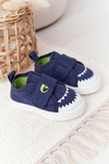 Children's Sneakers With Velcro With A Shark Navy Blue