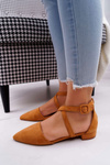 Women's Suede Ballerinas Spike Camel Vontare