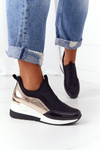 Wedge Sneakers Slip-On Black-Gold City Beat