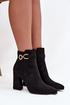 Eko Suede Ankle Boots With Heel With Decoration Black Lymall