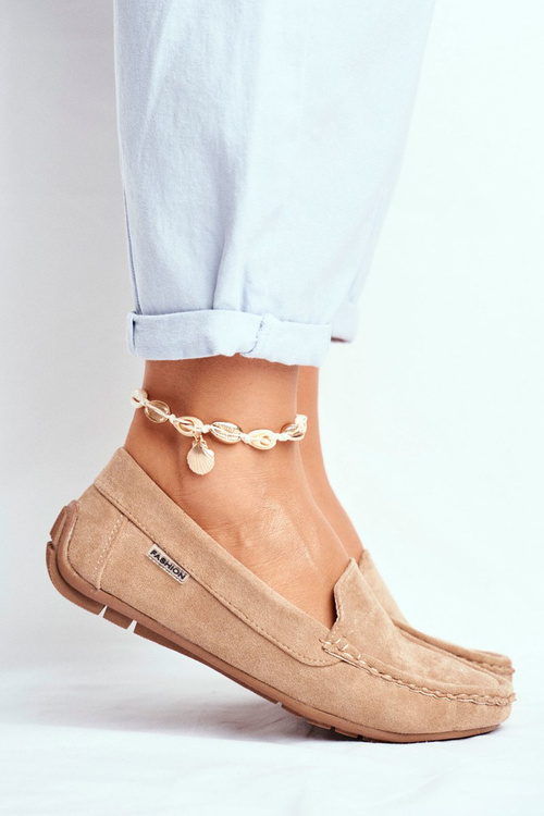 Women's Beige Suede Morreno Moccasins