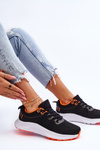 Classic Women's Sport Lace-Up Shoes Black and Orange Darla