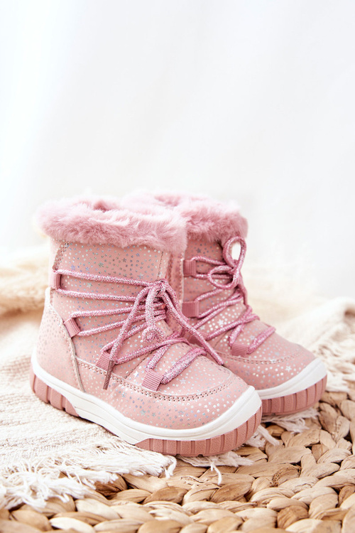 Fleece-lined Snow boots Pink Stars