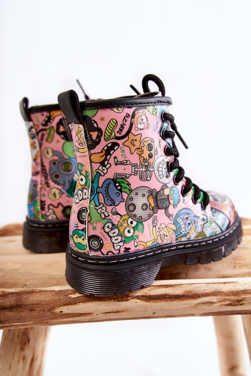 Children's Warm Boots Print Pink Dexi