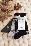 Women's 3-Pack Christmas Socks Festive Gray and Navy Blue