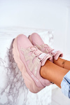 Buty Sportowe Skórzane Big Star Różowe GG274637