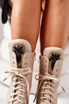 Insulated Boots With Decorative Stones Beige Hadley