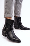 Women's Lined Cowboy Boots Black Venosa
